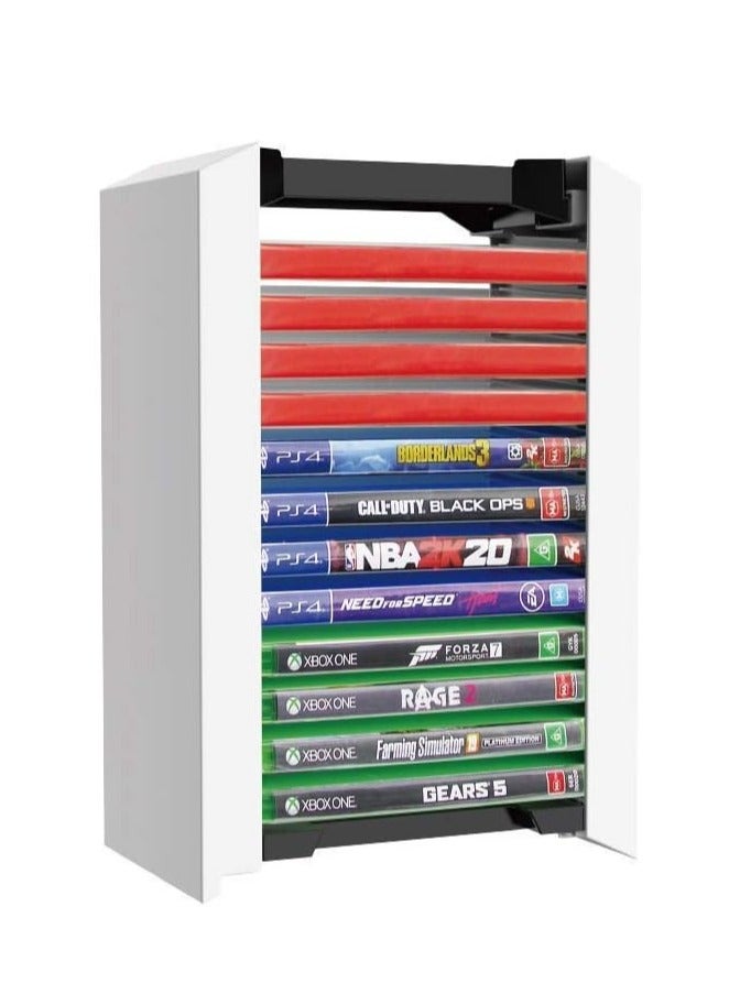 ECHZOVE PS5 Game Holder, PS5 Storage Tower, Video Game Storage Stand Compatible with PS5 PS4 Xbox Game Card Cases