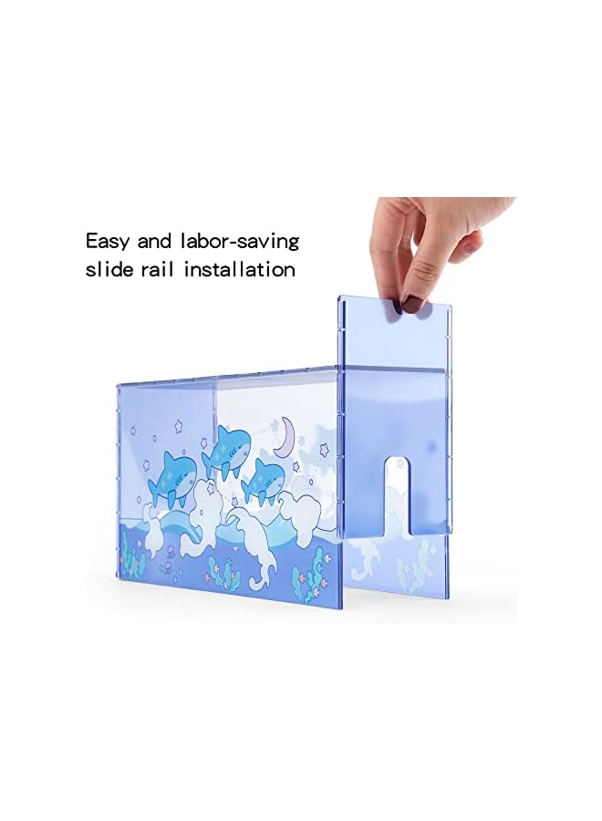 Cute Shark Acrylic Clear Dust Display Box Cover for Switch/OLED Dock, Assemble Waterproof Cover Case Compatible with Nintendo Switch/OLED Charging Dock Accessories