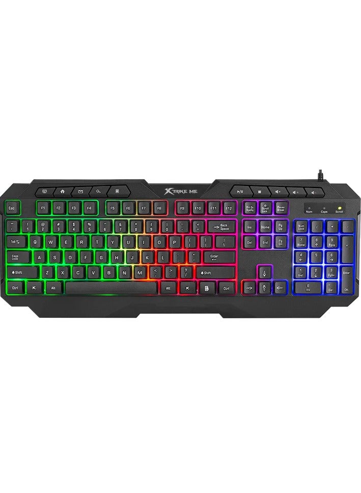 CMX-415 4-in-1 Gaming Combo | RGB Backlit Keyboard + High-Precision 6D Optical Mouse (8000 DPI) + Stereo Headset with Mic + Non-Slip Mousepad | Ultimate Gaming Gear for PC, PlayStation, Xbox, Mobile | 10M Keystroke, 7-Color RGB, Comfortable Design for Gamers