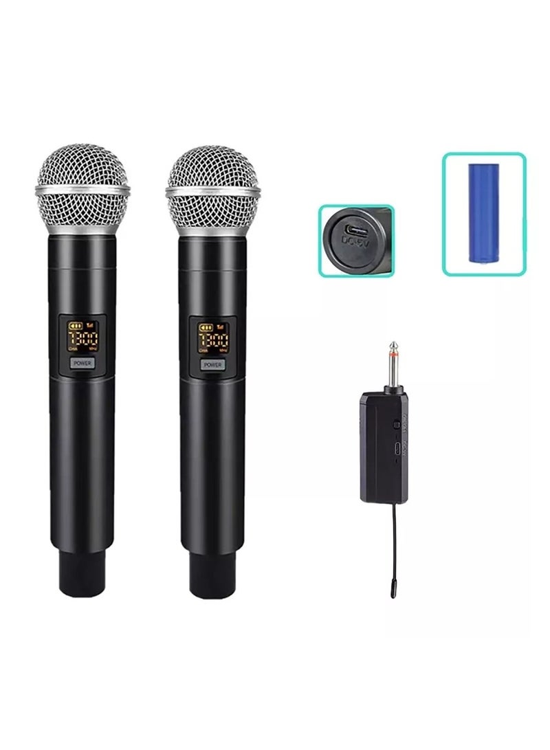 Wireless Dual Microphone Professional Transmitter and Receiver System Universal