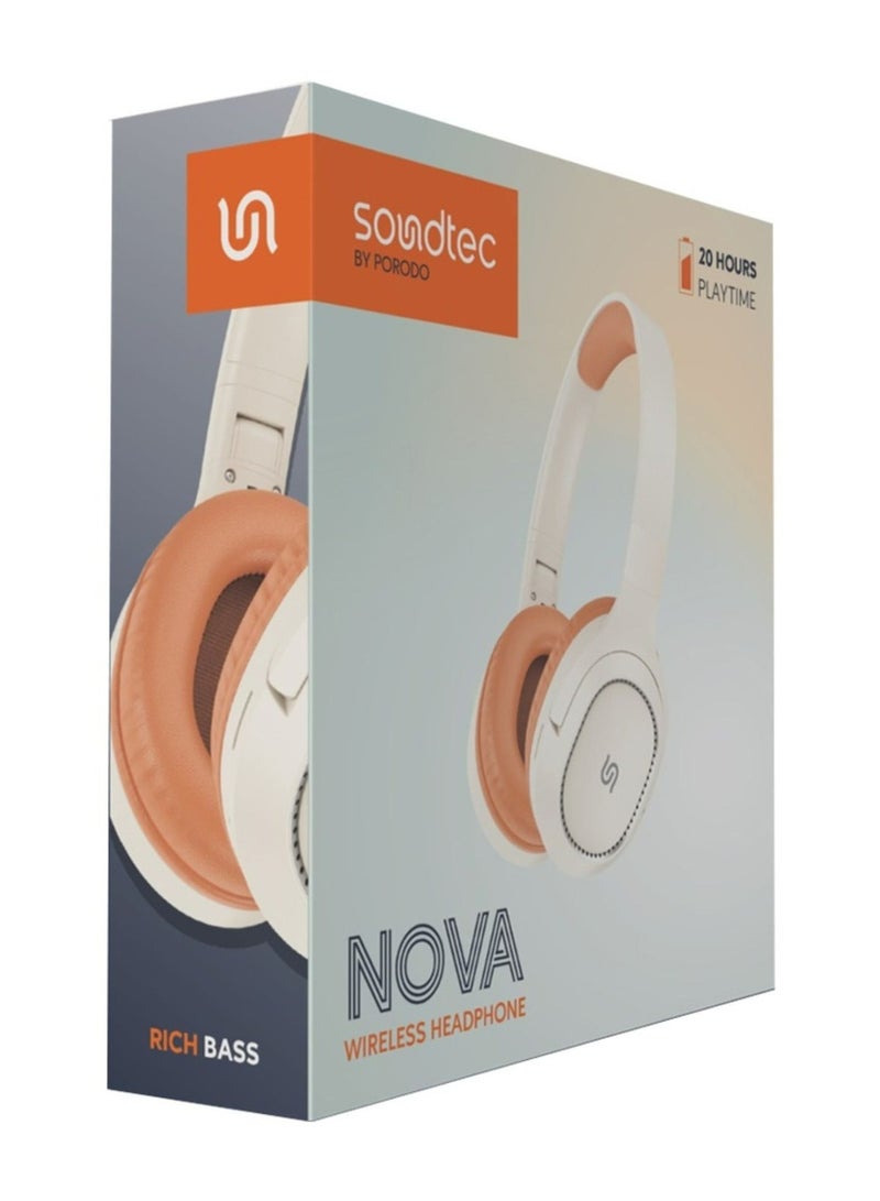 Soundtec Nova Wireless Headphone 400mAh_Beige