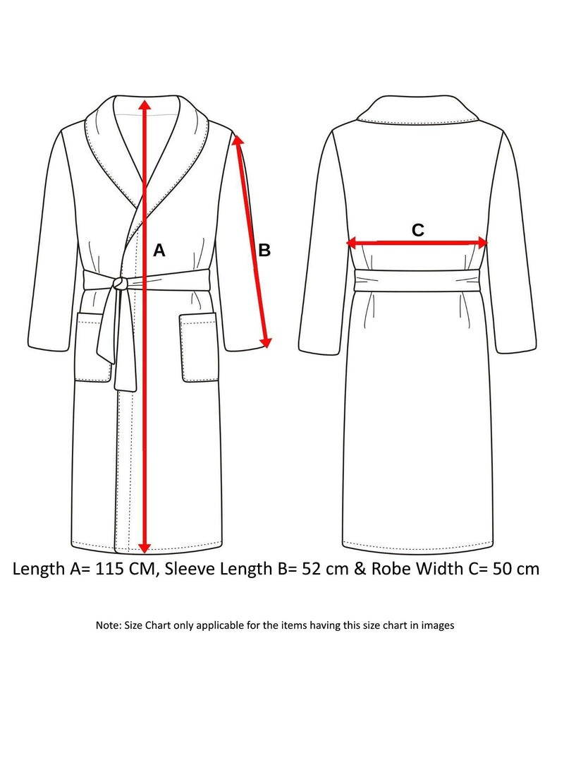 Turkish Cotton Bathrobe Terry Unisex with Dual Pockets, Belt and Shawl Collar Cyan One Size