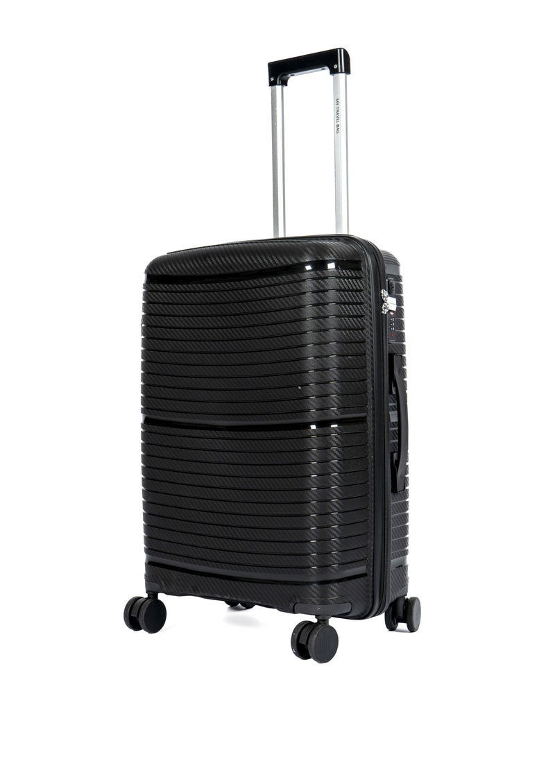 Unbreakable Travel Luggage Set with Hand Carry Trolley and Suitcases Featuring Double Spinner Wheels