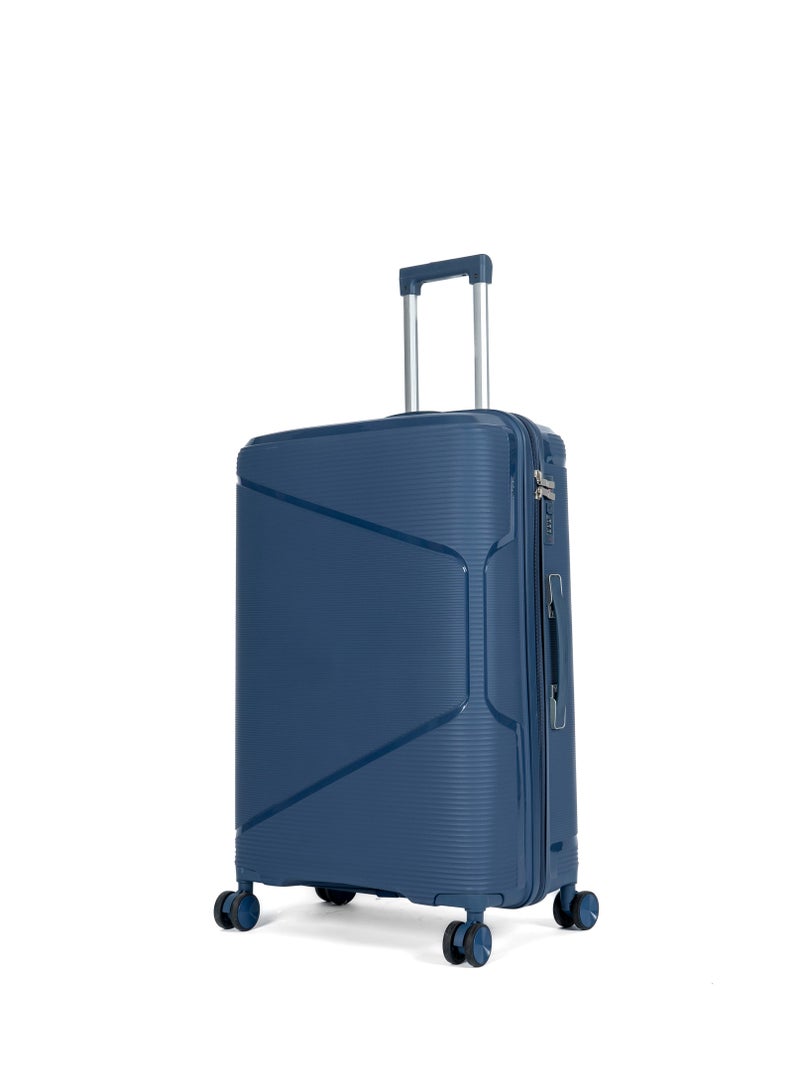 Unbreakable Travel Luggage Set with Hand Carry Trolley and Suitcases Featuring Double Spinner Wheels