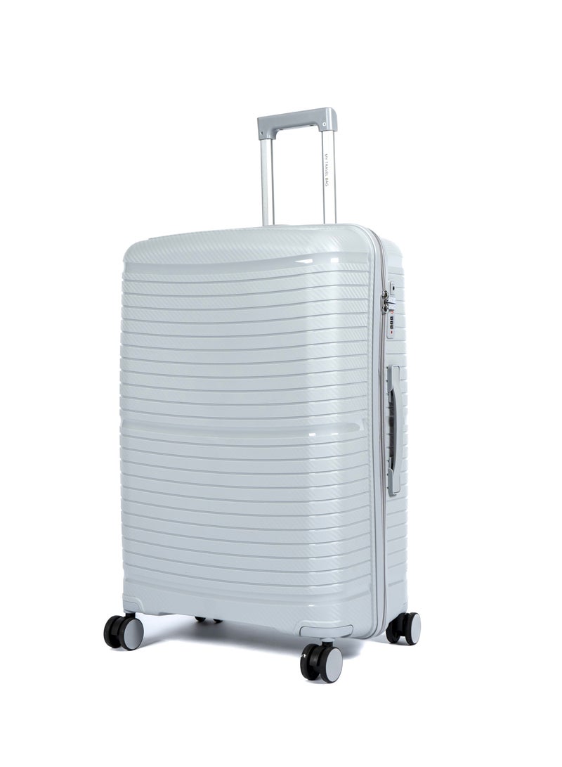 Unbreakable Travel Luggage Set with Hand Carry Trolley and Suitcases Featuring Double Spinner Wheels