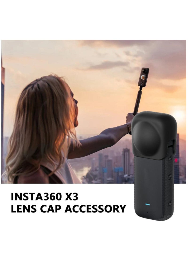 Silicone Lens Cap Protector for Insta360 X3 | Dust-Proof Replacement Cover for Action Camera | Compatible Lens Guard Accessories