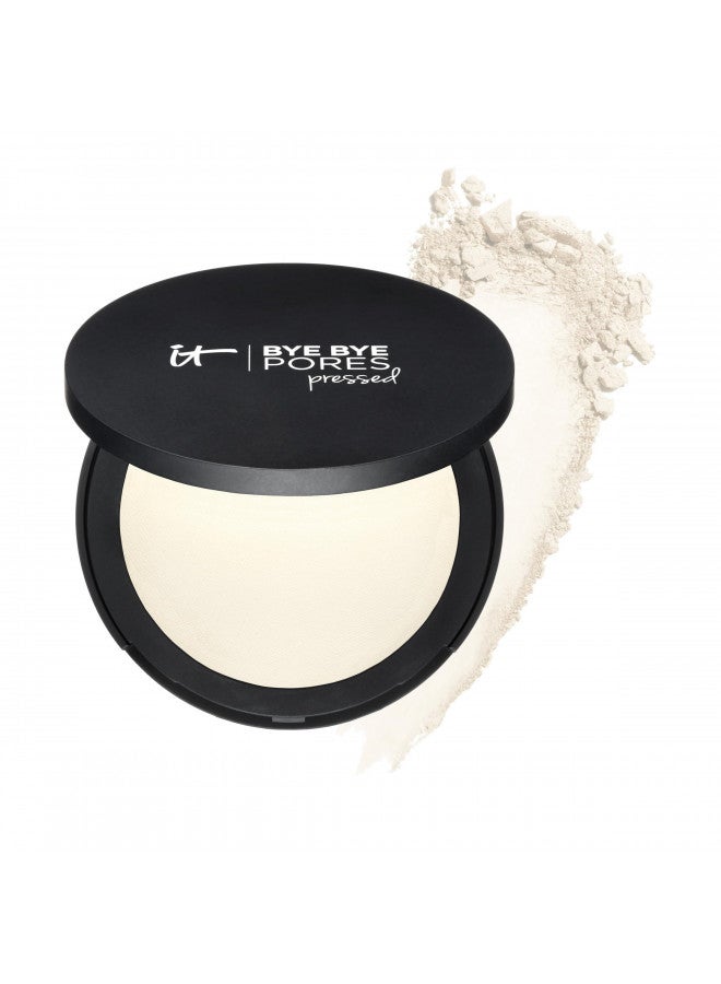 IT Cosmetics Bye Bye Pores Pressed Finishing Powder - Universal Translucent Shade - Contains Anti-Aging Peptides, Hydrolyzed Collagen & Antioxidants - 0.31 oz