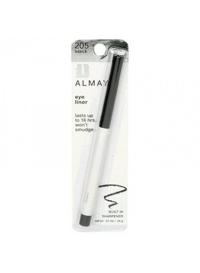 Almay Eyeliner Pencil, Black [205], 0.01 oz (Pack of 2)