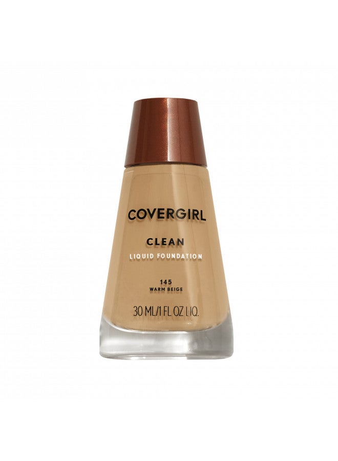 COVERGIRL Clean Makeup Foundation Warm Beige 145, 1 oz (packaging may vary)