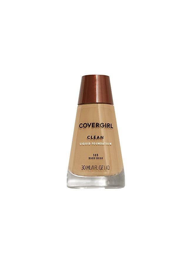 COVERGIRL Clean Makeup Foundation Warm Beige 145, 1 oz (packaging may vary)