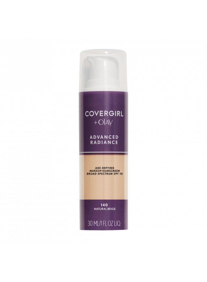 COVERGIRL Advanced Radiance Liquid Makeup, Natural Beige 140, 1.0-Ounce