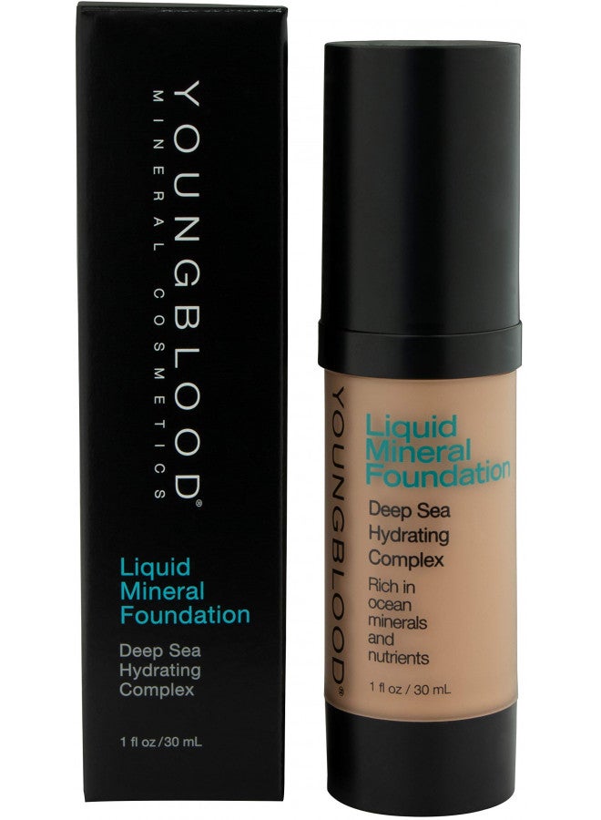 Youngblood Mineral Cosmetics Liquid Mineral Foundation, Golden Sun (Old Version) | Full Coverage Mineral Lightweight Makeup | Vegan, Cruelty Free, Paraben Free