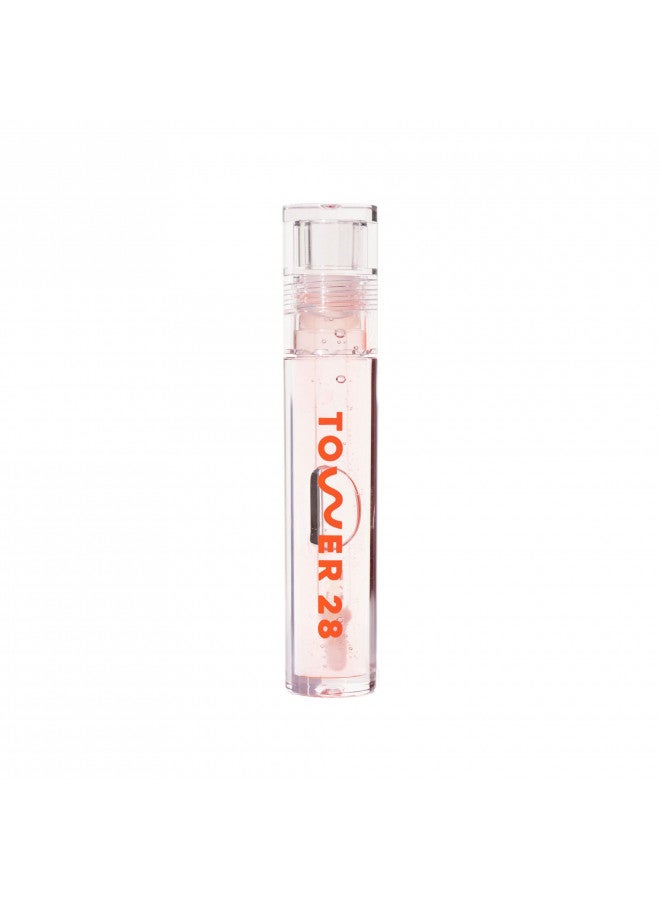 Tower 28 ShineOn Lip Jelly, CHILL | Non-Sticky, Vegan Lip Gloss in Clear | Moisturizing Apricot and Raspberry Seed Oil | Clean, Cruelty Free