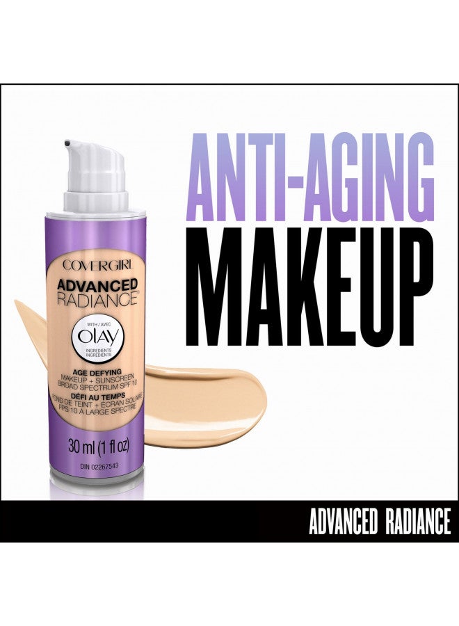 COVERGIRL Advanced Radiance Age Defying Foundation Makeup Medium Light, 1 oz (packaging may vary)