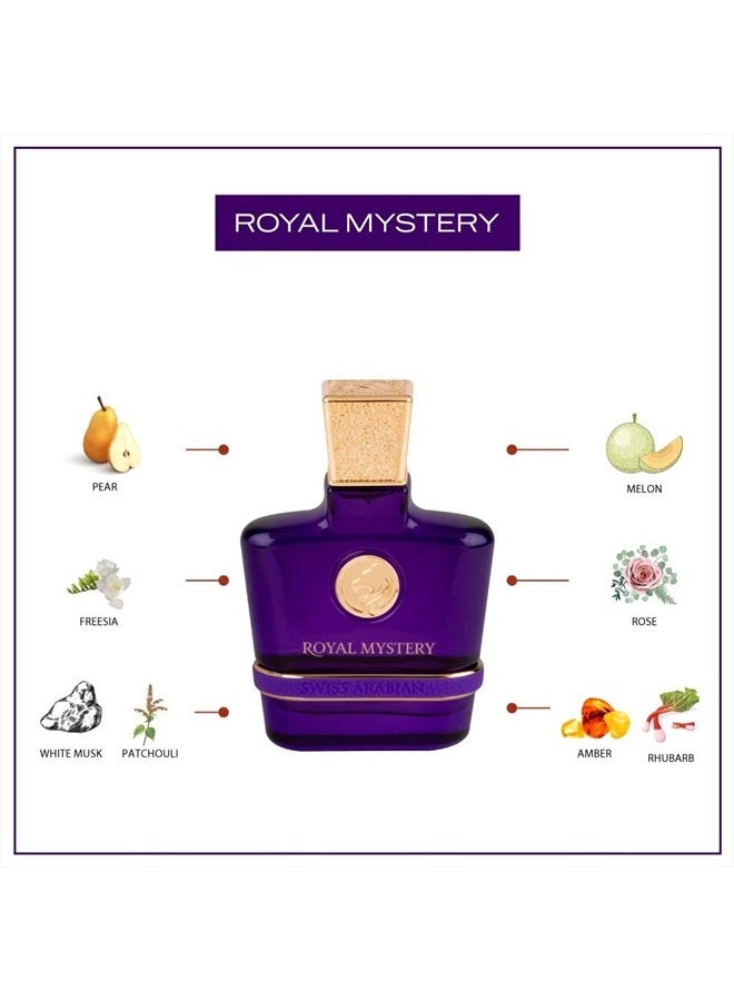 Royal Mystery - Luxury Products From Dubai - Long Lasting And Addictive Personal EDP Spray Fragrance - A Seductive, Signature Aroma - The Luxurious Scent Of Arabia - 3.4 Oz