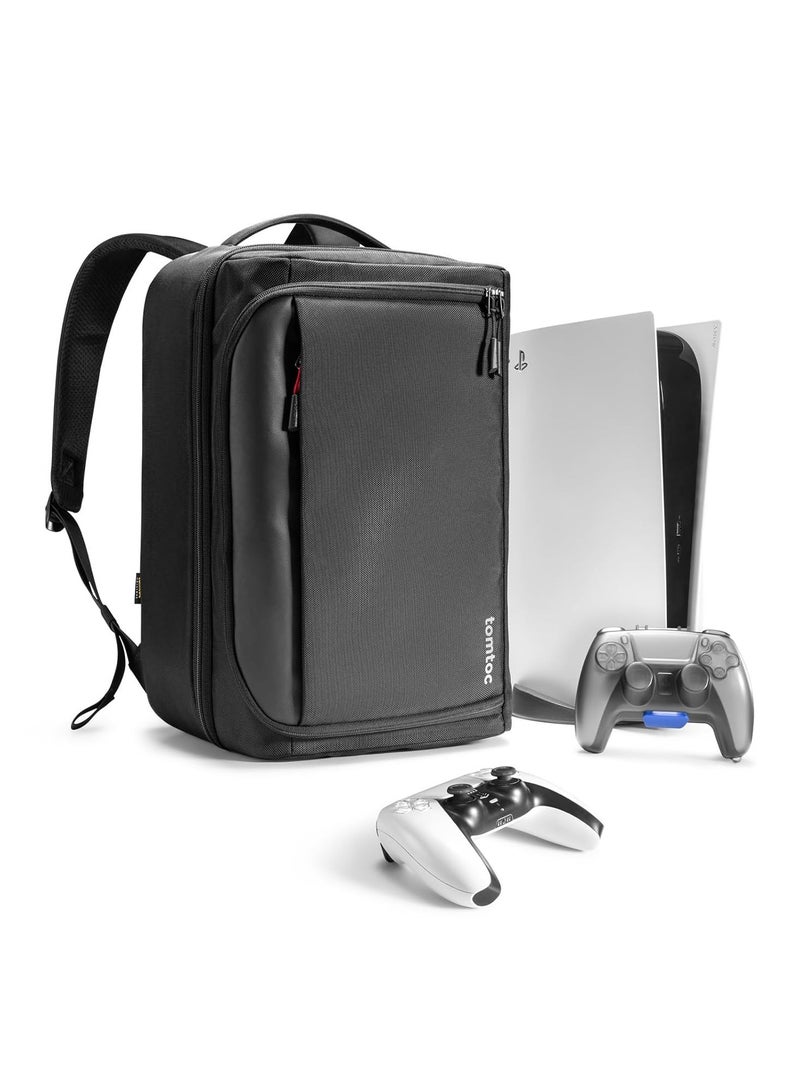 Travel Backpack for PS5/ PS5 Pro Console, Accessories, Eco-Friendly Protective Carrying Case Storage Bag Compatible with Sony PlayStation 5 Console, Headset, 2 Game Discs, PS5 Controller, Charging Station