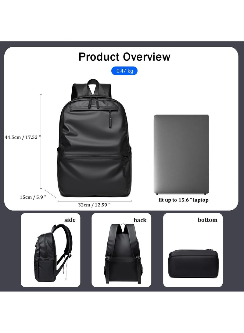 15.6-Inch Waterproof Laptop Backpack, Lightweight Business Fashion Trend Backpack with Large Capacity, CK Pearl Film Leather, Suitable for Both Men and Women