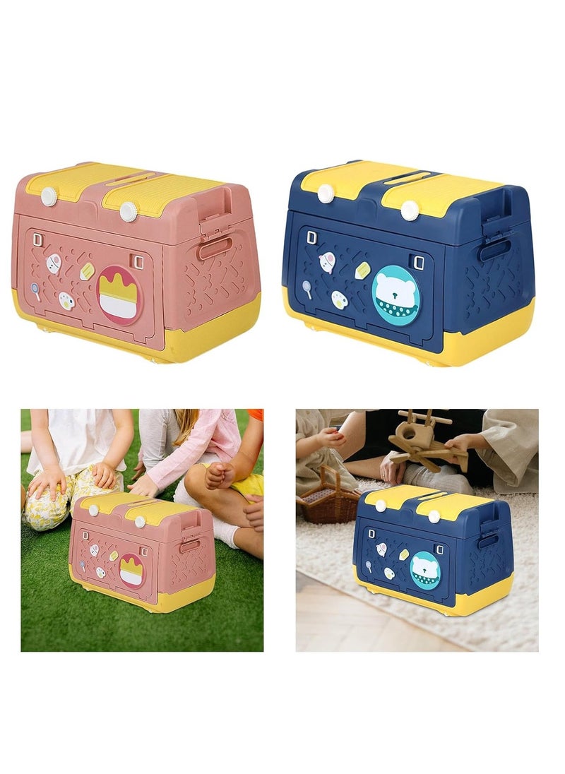 Toy Storage Box with Wheels Multipurpose Portable Storage Case Container Cute for Games Book Puzzles Kids Bedroom Nursery Room