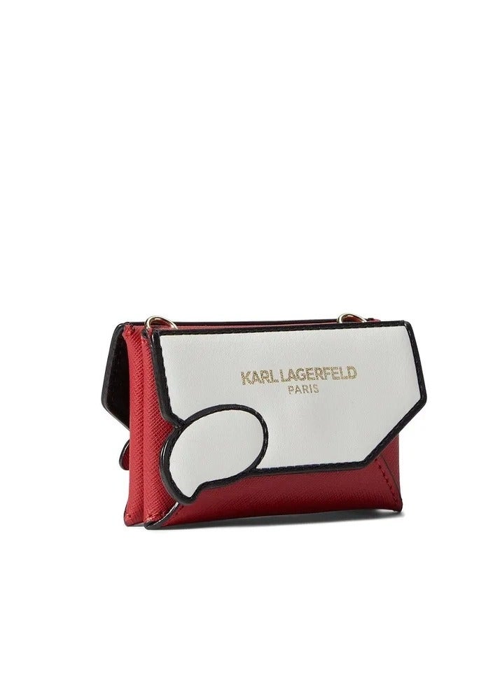 Karl Lagerfeld Faux Leather Cardholder-On Chain