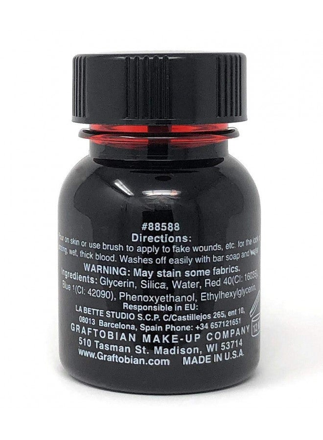 Graftobian Blood Gel 1oz Bottle - Special FX Fake Blood for Halloween - Drips & Never Dries