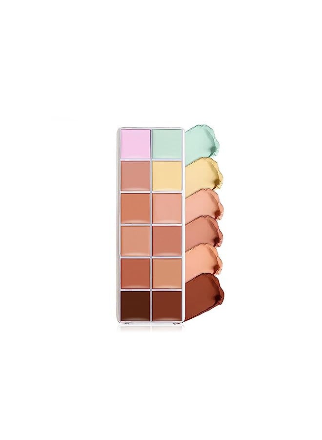 VERONNI Cream Concealer Palette, 12 Colors Makeup Contour Face Contouring Cream Palette, Full Coverage Camouflage Base Foundation Makeup Palette, Professional Daily Makeup