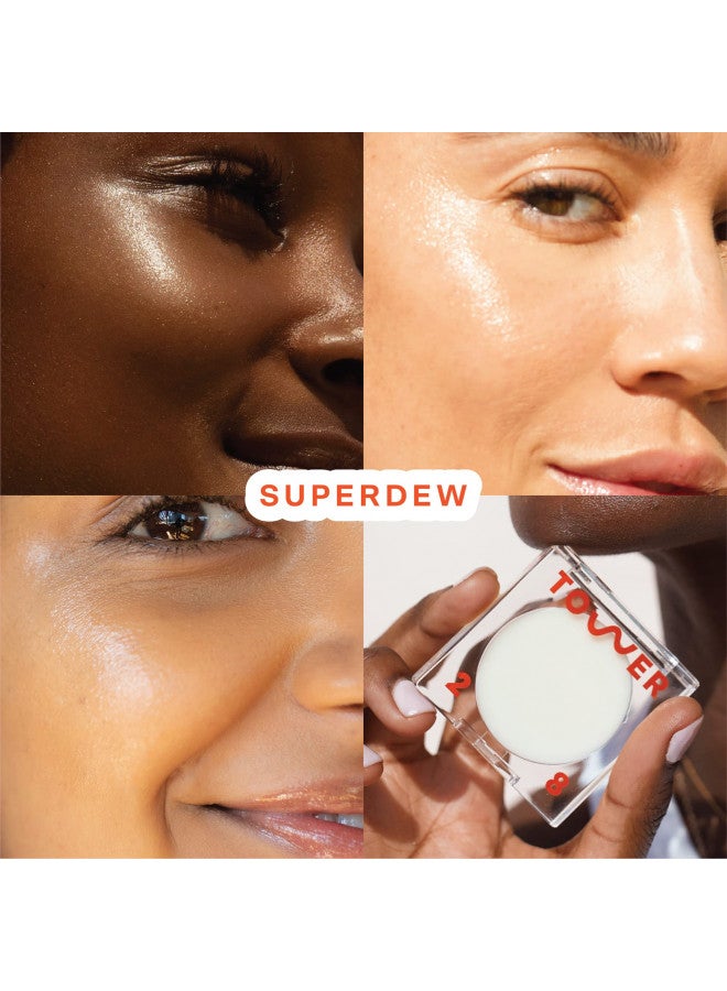 Tower 28 SuperDew Highlight Balm, NO SHADE | Translucent, Luminous Highlighter | No-Makeup Glow | Chamomile and Green Tea Extract | Vegan, Cruelty Free