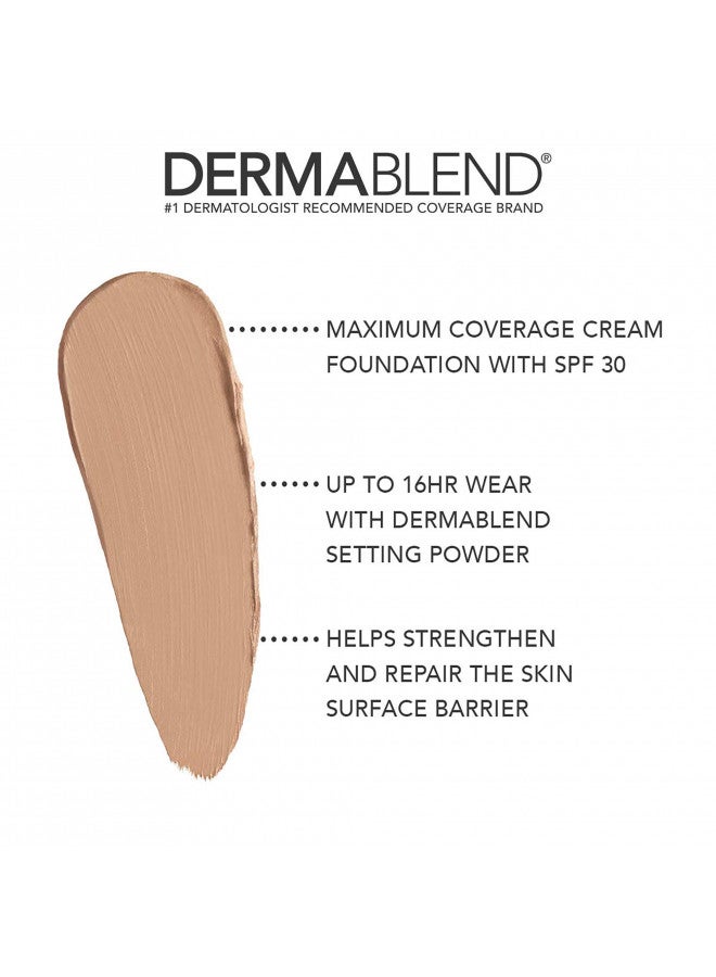 Dermablend Cover Creme High Coverage Foundation with SPF 30, 30W Yellow Beige, 1 Oz.