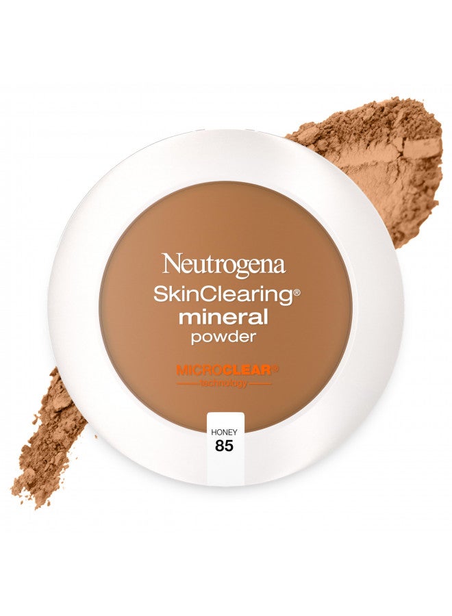 Neutrogena SkinClearing Mineral Acne-Concealing Pressed Powder Compact, Shine-Free & Oil-Absorbing Makeup with Salicylic Acid to Cover, Treat & Prevent Acne Breakouts, Honey 85,.38 oz