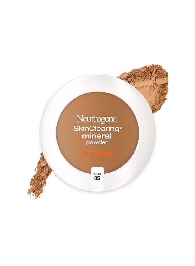 Neutrogena SkinClearing Mineral Acne-Concealing Pressed Powder Compact, Shine-Free & Oil-Absorbing Makeup with Salicylic Acid to Cover, Treat & Prevent Acne Breakouts, Honey 85,.38 oz