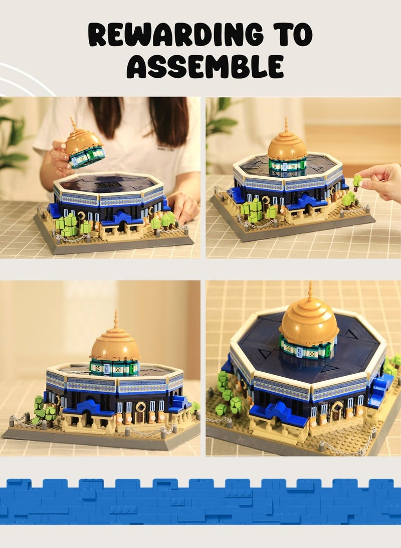 Dome of The Rock Building Blocks Set- 983 Pcs Masjid Al Aqsa Construction Toys-Best Islamic Learning And Education Gift For Kids