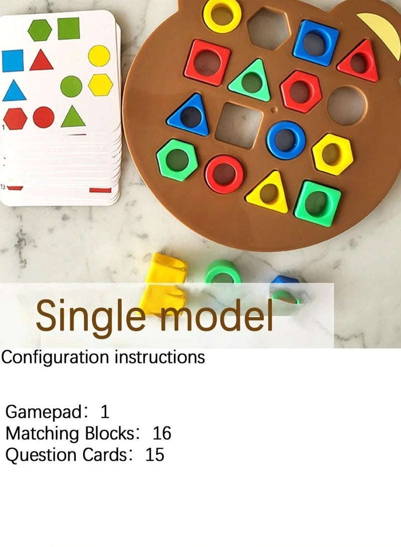 1pc Geometric Shape Matching Concentration Training Puzzle Toy For Parent-Child Interaction