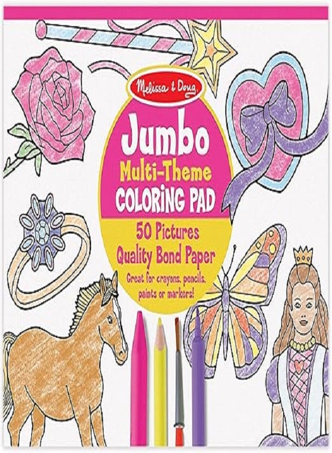 Jumbo Coloring Pad Pink 50 Pictures