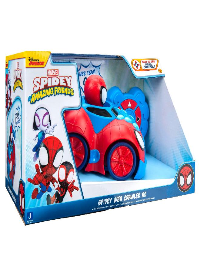Marvel Spidey and His Amazing Friends Web Crawler RC - Remote-Controlled Vehicle - Features Built-in Super Hero with 4 Controller Functions