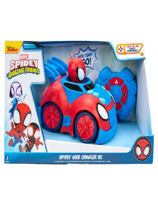 Marvel Spidey and His Amazing Friends Web Crawler RC - Remote-Controlled Vehicle - Features Built-in Super Hero with 4 Controller Functions