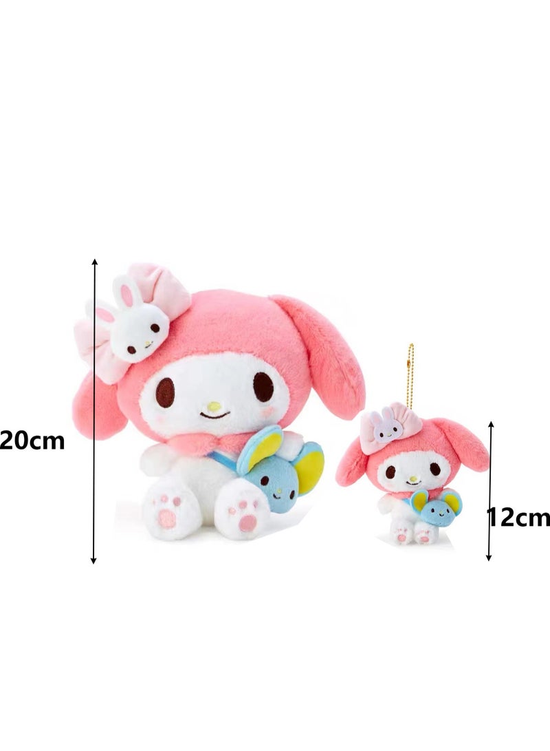 (My Melody) Two-piece Doll Plus Pendant Creative Cartoon Plush Doll Shoulder Bag Series Backpack Key Pendant