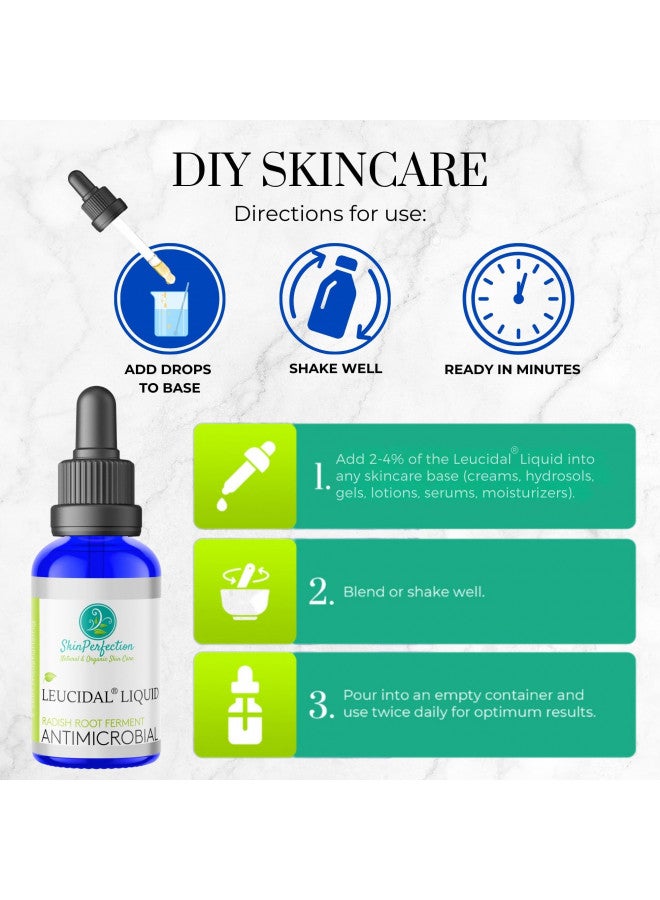 Leucidal® Liquid Radish Root Superior Natural DIY Lotion Making ECOCERT Alternative to Synthetic Preservatives Protect Homemade Hyaluronic Acid Serums Skin Perfection