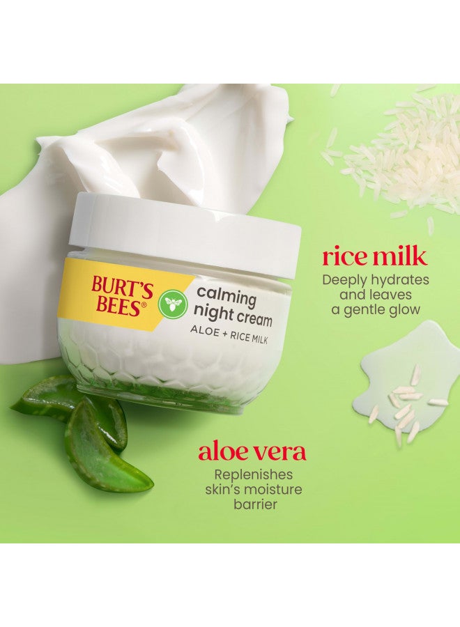 Gentle Night Cream Moisturizer for Face & Sensitive Skin - Made with Aloe Vera & Rice Milk to Soothe Skin, Dermatologist Tested (1.8 oz)