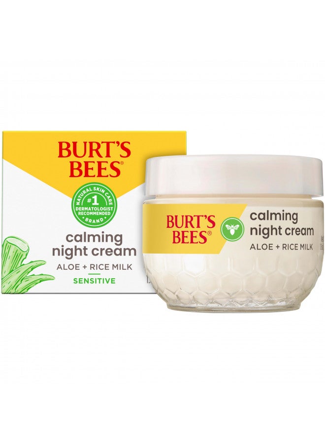 Gentle Night Cream Moisturizer for Face & Sensitive Skin - Made with Aloe Vera & Rice Milk to Soothe Skin, Dermatologist Tested (1.8 oz)