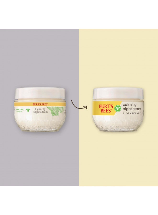Gentle Night Cream Moisturizer for Face & Sensitive Skin - Made with Aloe Vera & Rice Milk to Soothe Skin, Dermatologist Tested (1.8 oz)