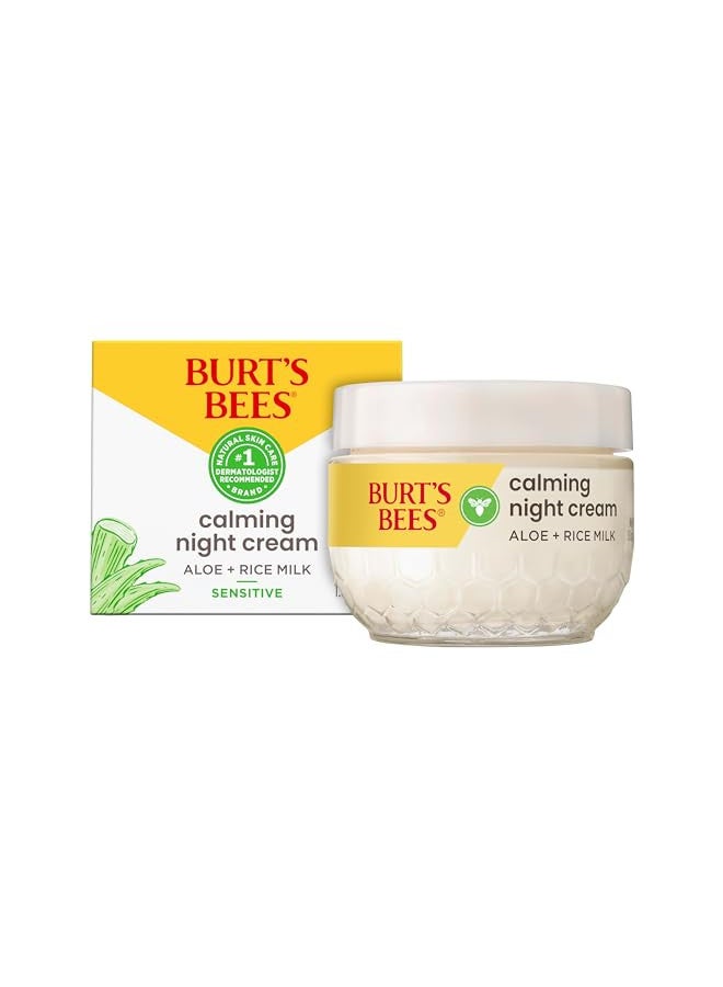 Gentle Night Cream Moisturizer for Face & Sensitive Skin - Made with Aloe Vera & Rice Milk to Soothe Skin, Dermatologist Tested (1.8 oz)