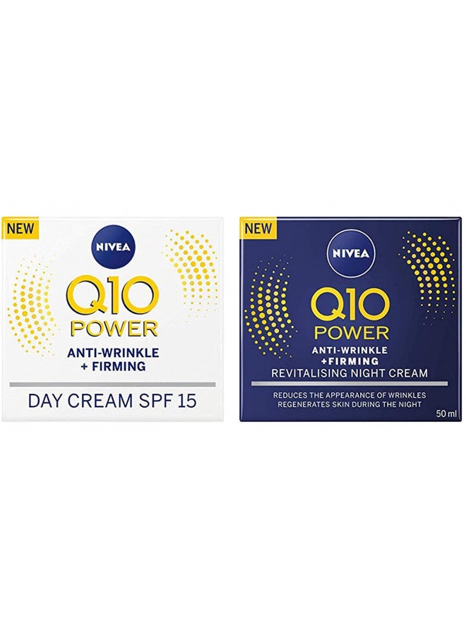 Nivea Q10 SPF 15 Anti-Wrinkle Face Day Cream Plus Face Night Cream, 50 ml