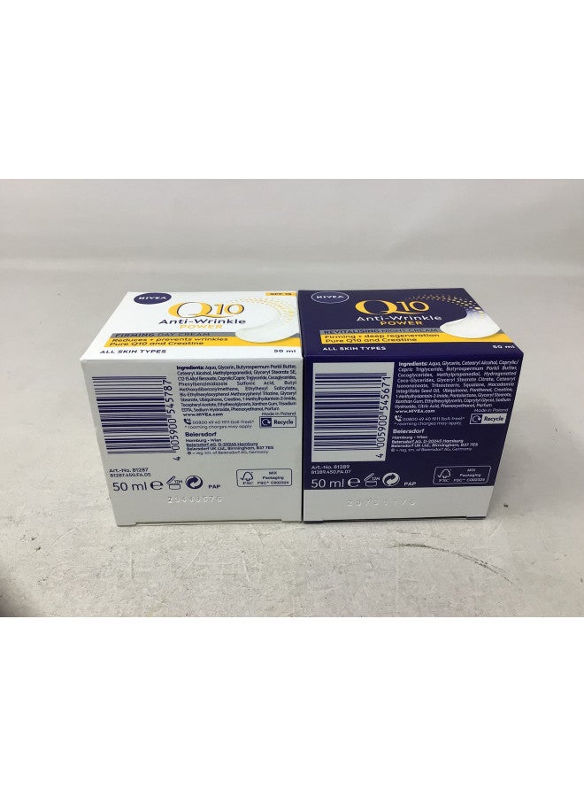 Nivea Q10 SPF 15 Anti-Wrinkle Face Day Cream Plus Face Night Cream, 50 ml