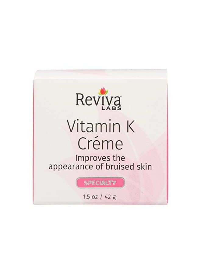 Reviva Labs Vitamin K Cream, For All Skin Types, 2-Ounce, Packaging May Vary