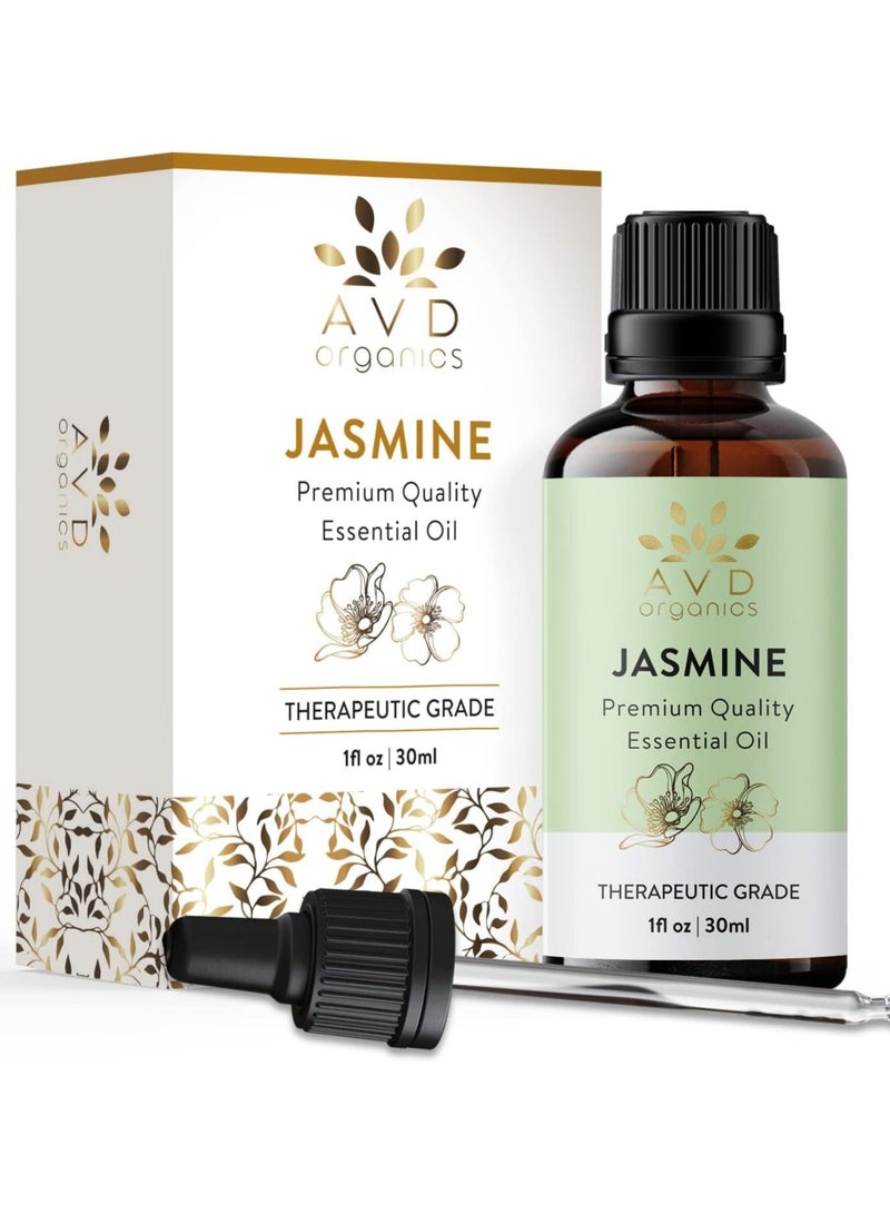 Jasmine Essential Oil 30ml  Premium Aromatherapy Therapeutic Grade Oil for Soaps Candles Massage Skin Care Perfumes Home Fragrance Acetite for Diffuser 1 fl.oz