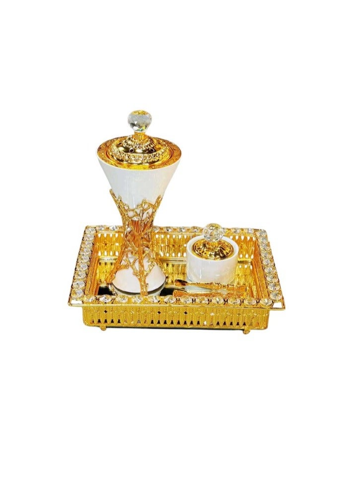 Golden Premium Incense Burner Set for Home Fragrance and Decore-MK1883