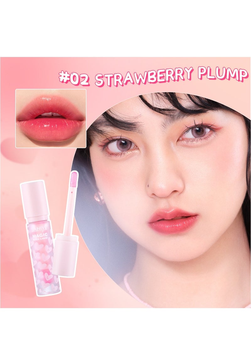 3Pcs Hydrating Color Changing Lip Oil Set High Shine Natural Lip Balm with Long Lasting Formula for Pink Mood Transformation