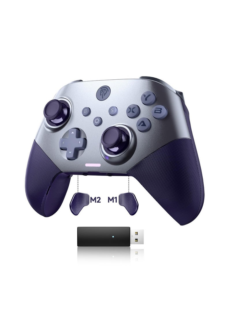 EasySMX X10 PC Controller for Black Myth: Wukong - Enhanced Wireless Bluetooth Controller with a Swappable Faceplate/Hall Joysticks and Triggers for PC/Switch/Steam/Android TV/Android and iOS Mobile(Purple)