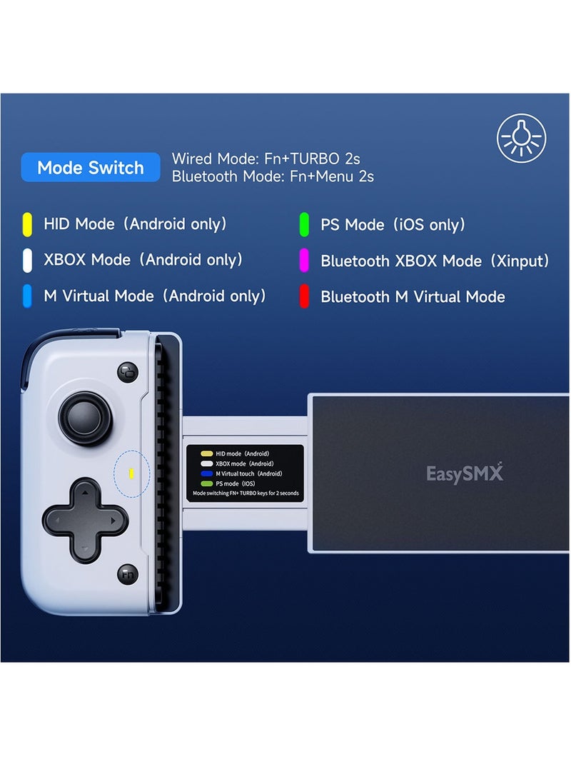 EasySMX M05 Mobile Gaming Controller, for iPhone 15 Series (USB-C),Android Gaming Controller, with Hall Trigger, Advanced Vibration, Plug & Play, Bluetooth (Type-C)