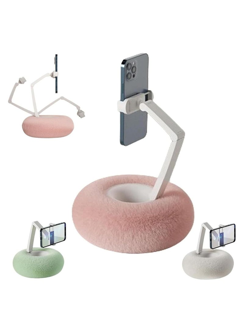 Fuzzy Bowl With Stand Fuzzy Bowl Holder Tablet Pillow Holder Adjustable Phone Holder For Bed Cute Plush Holder Phone Pillow With Removable Bowl