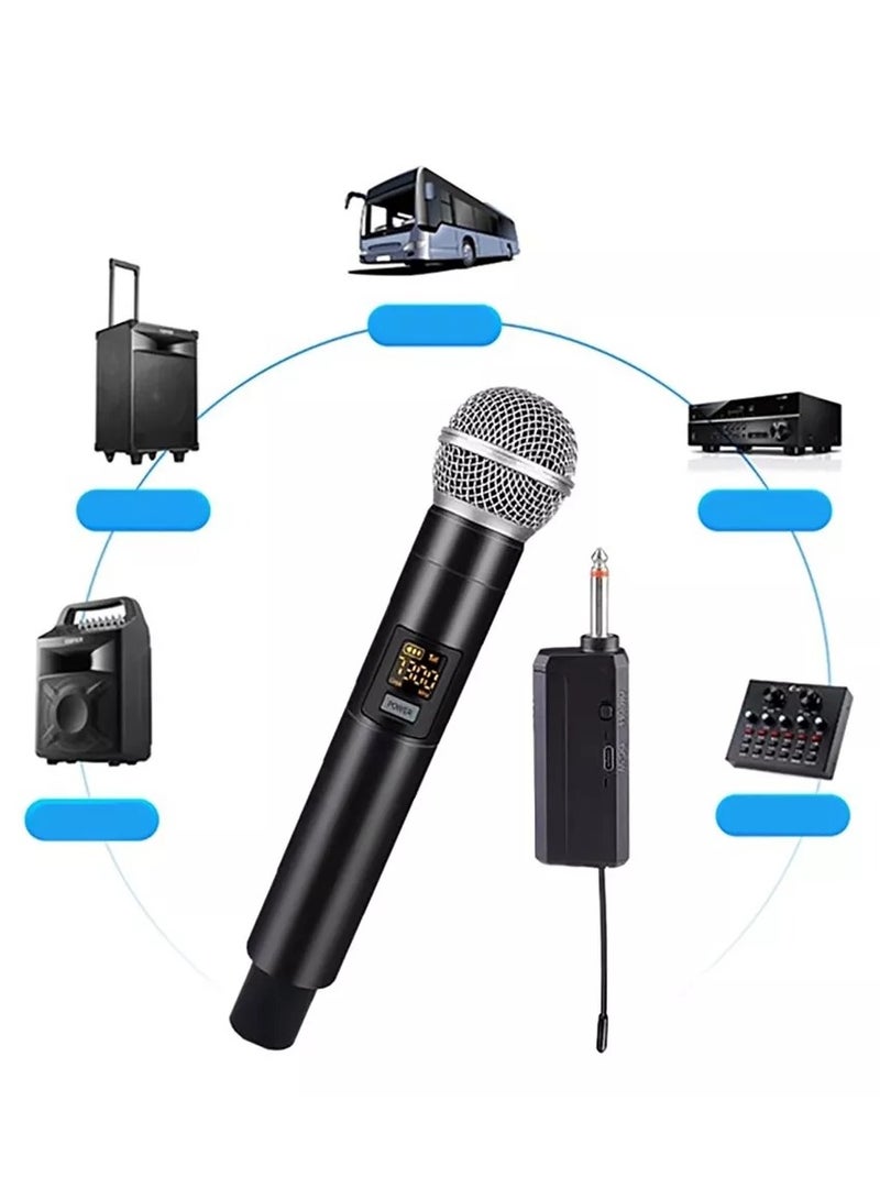 Wireless Microphone  UHF Cordless Dual Handheld Dynamic Mic Set With Rechargeable Receiver For Karaoke Party Voice Amplifier Singing Machine